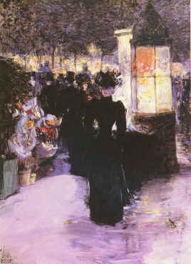 Childe Hassam A Paris Nocturne china oil painting image